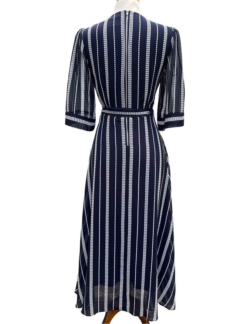 Navy Chiffon Midi Dress Wedding Guest 6 - Picture 3 of 11